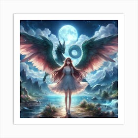 Angel Girl With Wings Art Print