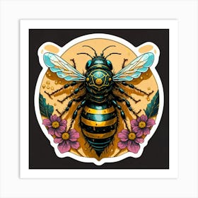 Bee Sticker Art Print