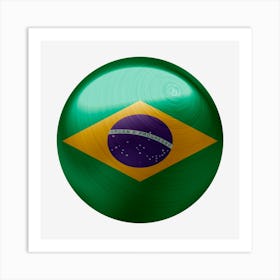 Brazil Flag Country Symbol Art Print