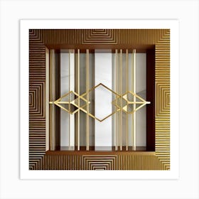 Gold Frame With Geometric Design Art Print