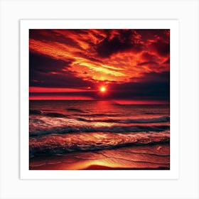 Sunset On The Beach 210 Art Print