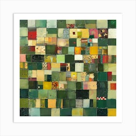 'Green Squares' Art Print