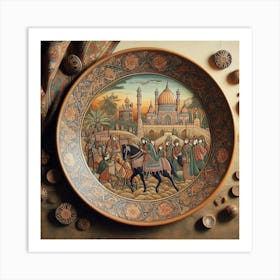 Pottery Plate With A Scene From Pakistani History (1) Art Print