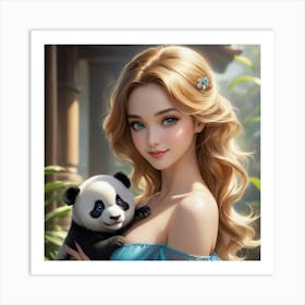 Panda Girl 1 Art Print