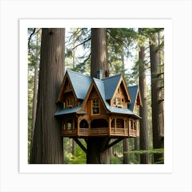 Tree House In The Woods Art Print