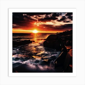 Sunset At The Beach 747 Art Print