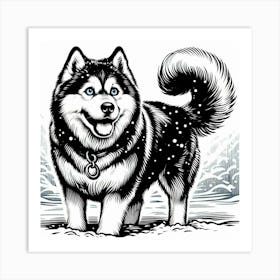 Husky dog 13 Art Print