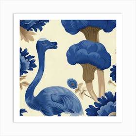 The Dodo And Flowers Art Print