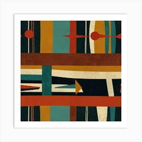 Leonardo Lightning Mid Century Art 1 Art Print