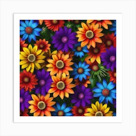 Colorful Flowers Art Print