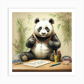 Panda Bear Drawing 2 Art Print