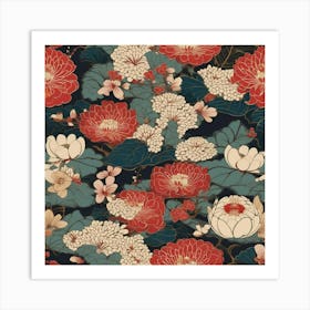 Chinoiserie floral Art Print