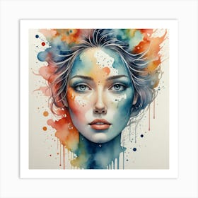 Watercolor Of A Woman 47 Art Print