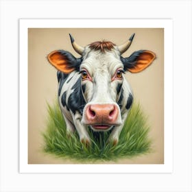 Cow In The Grass 2 Art Print