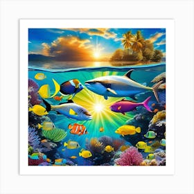 Fishes In The Ocean Art Print