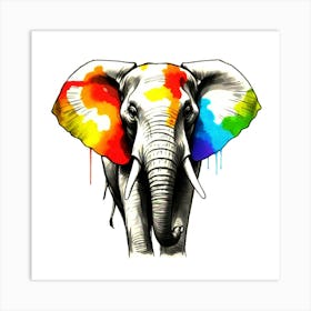 Colorful Elephant Art Print