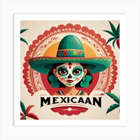 Mexican Girl In Sombrero 6 Art Print