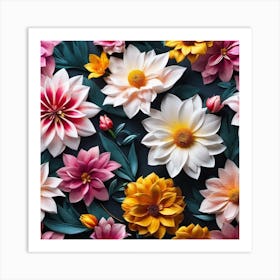 Paper Flowers 3 Art Print