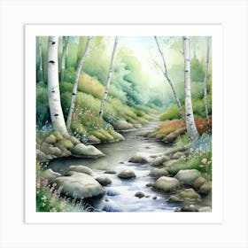 Birch Forest Art Print