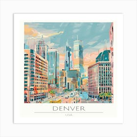 Denver Cityscape Art Print