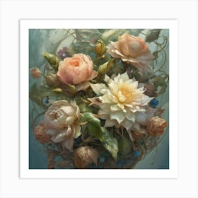 Antique bouquet Art Print