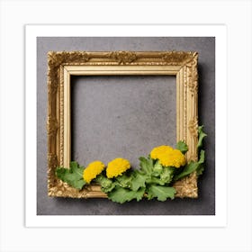 Yellow Carnations In A Frame Art Print