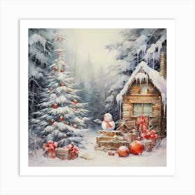 Knitted Snowscape Hues Art Print