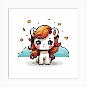 Cute Unicorn 590 Art Print