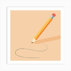 Pencil Draw Line Paint Stationery Art Print