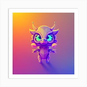 Low Poly Dragon Art Print