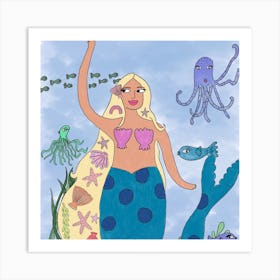 Mermaid babe Art Print