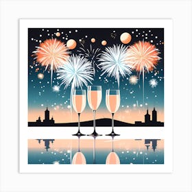 New Year Background Vector Art Print