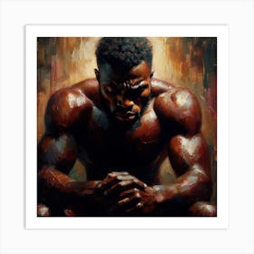 Black Man In Prayer Art Print