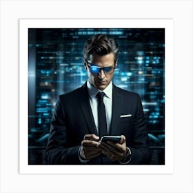 A Sleek Modern Businessman Dressed In A Tailored Suit Emanating Wisdom And Professionalism Immers (4) Art Print