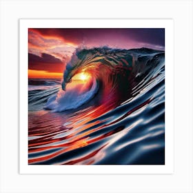 Sunset In The Ocean 7 Art Print