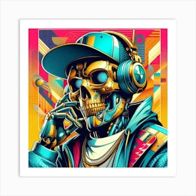 Hip Hop Skull Art Print