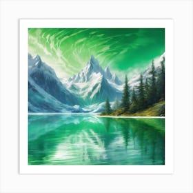 Green Mountain Lake Art Print