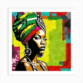 African Woman In A Turban Art Print