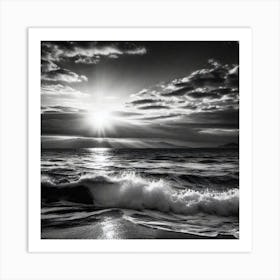 Black And White Seascape 1 Art Print