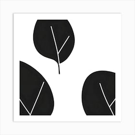 Black And White Leaves Art Print