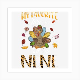 Womens My Favorite Turkeys Call Me Nene Thanksgiving Art Print