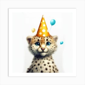 Birthday Cheetah 2 Art Print