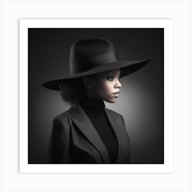 Black Woman In Hat Art Print