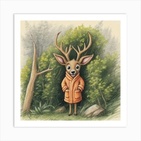 Deer In The Woods 107 Art Print