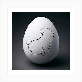 Dog Broken Egg Art Print
