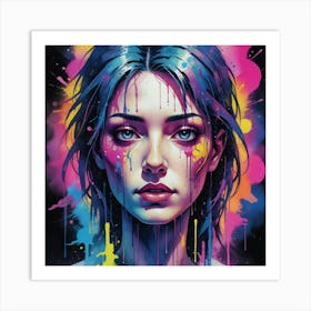 Splatter Girl 2 Art Print