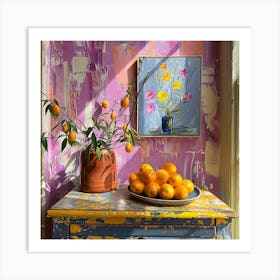 Oranges In A Vase Art Print