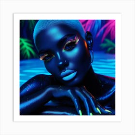 Neon Girl Art Print