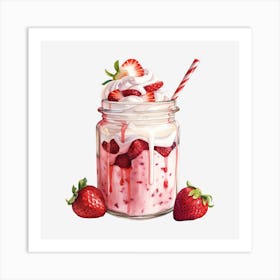 Strawberry Milkshake 8 Art Print