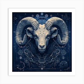 Ram Head 3 Art Print